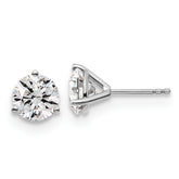 18k White Gold 3 carat Certified Lab Grown Diamond VS+ F+ Round Complete Three Prong Stud Earrings